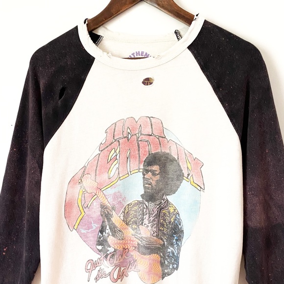 Jimi Hendrix Destroyed Vintage Wash Just Ask the Axis Pop Music Ragland Band Tee - Picture 4 of 5